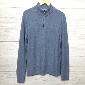 NEW Flag & Anthem Men's Blue 1/4 Zip Sweater Cotton size Small Read Desc.
